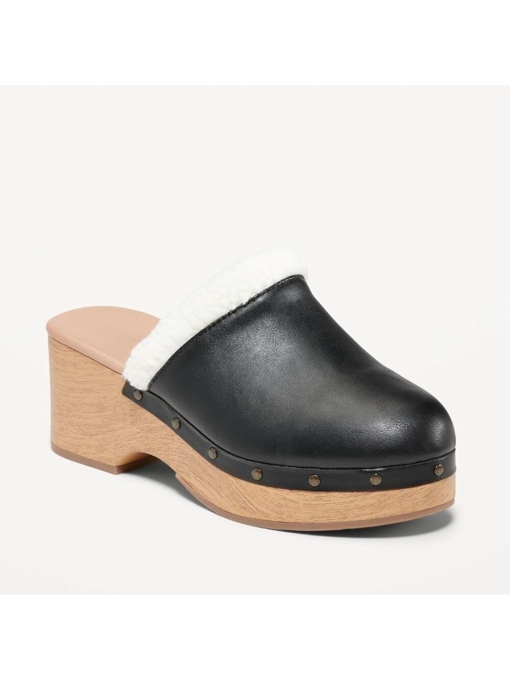 6 • Old Navy • Faux-Leather Sherpa-Lined Clogs